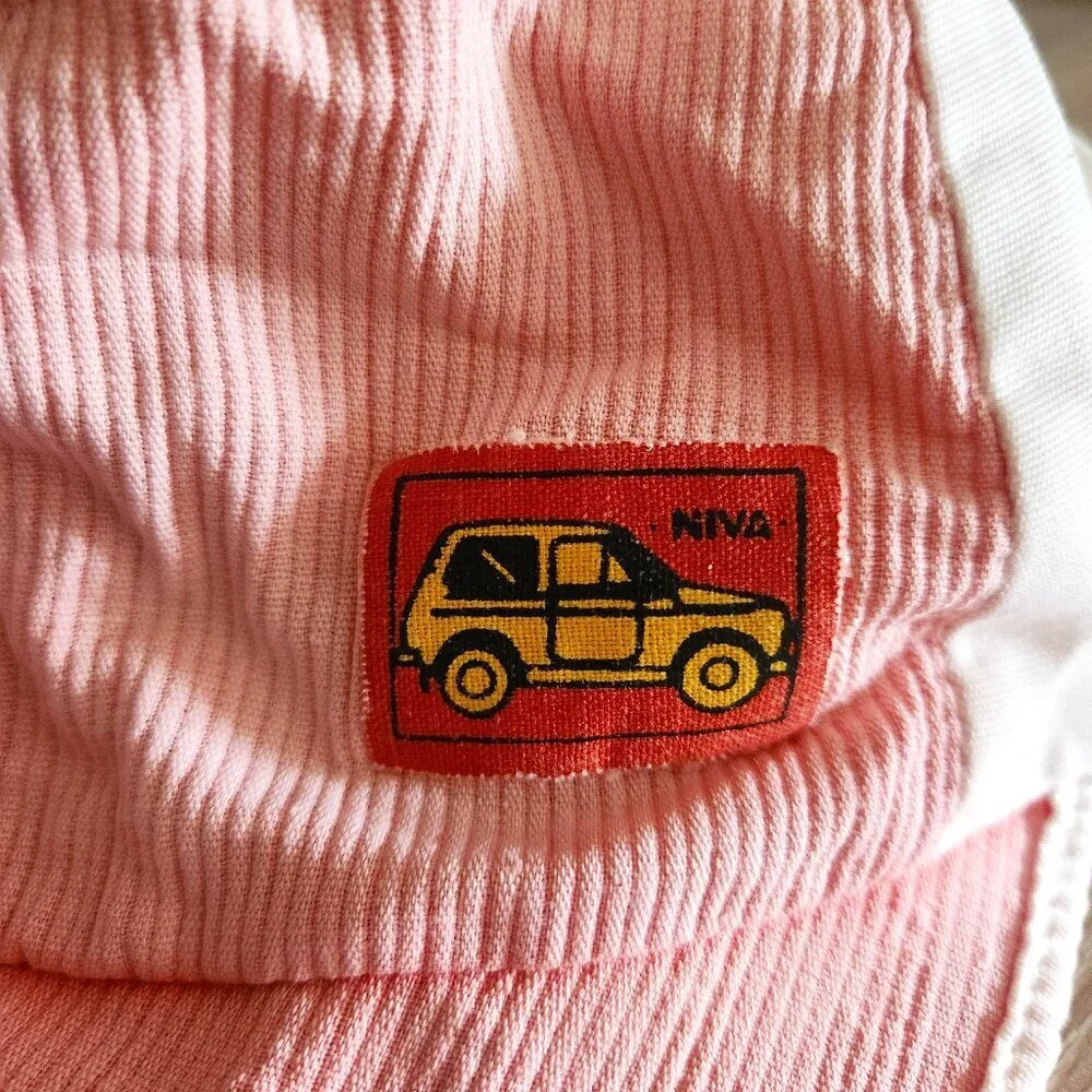 Vintage USSR Soviet Union Retro Lada Niva Car Pink Corduroy Child's Sun Hat